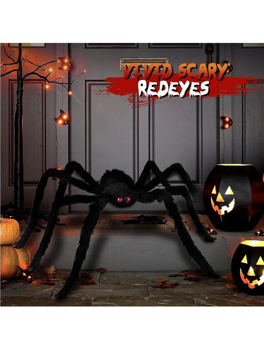Giant Black Spider Halloween Hanging Decoration - 6.6ft